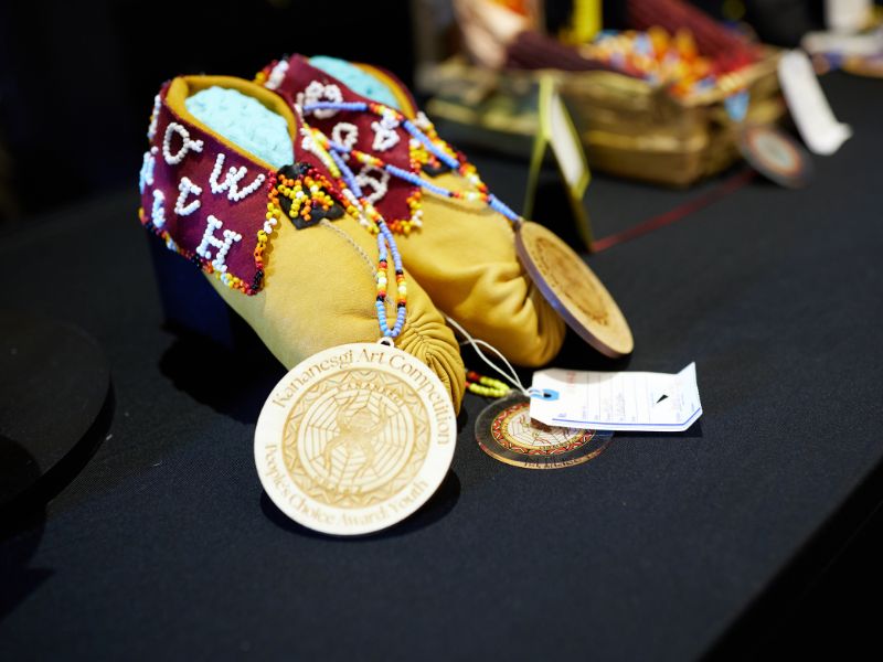 art competition A pair of shoes at the Kananesgi Art Competition.