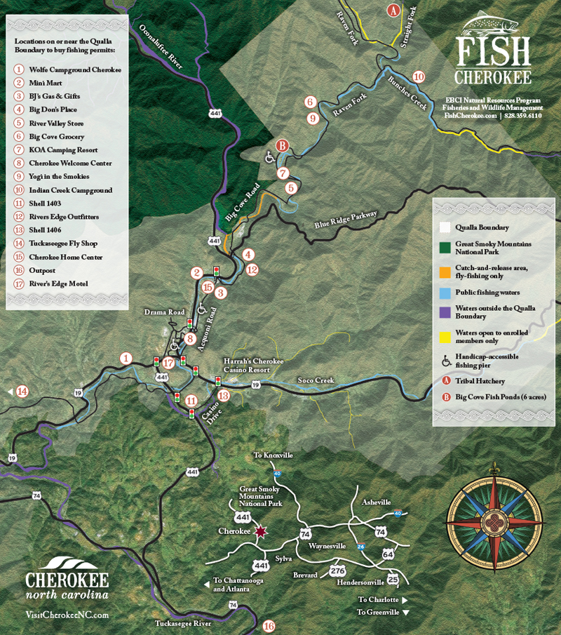cherokee fishing map