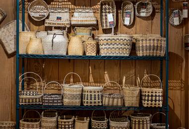 cherokee art wall of baskets