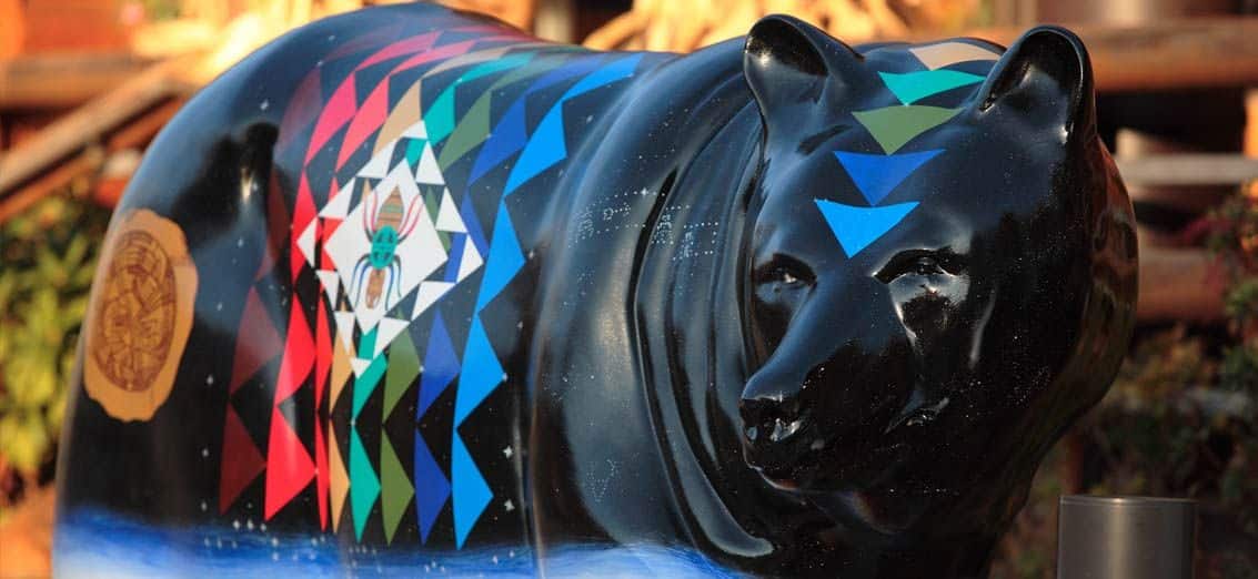 colorful bear sculpture from Cherokee Bears Project