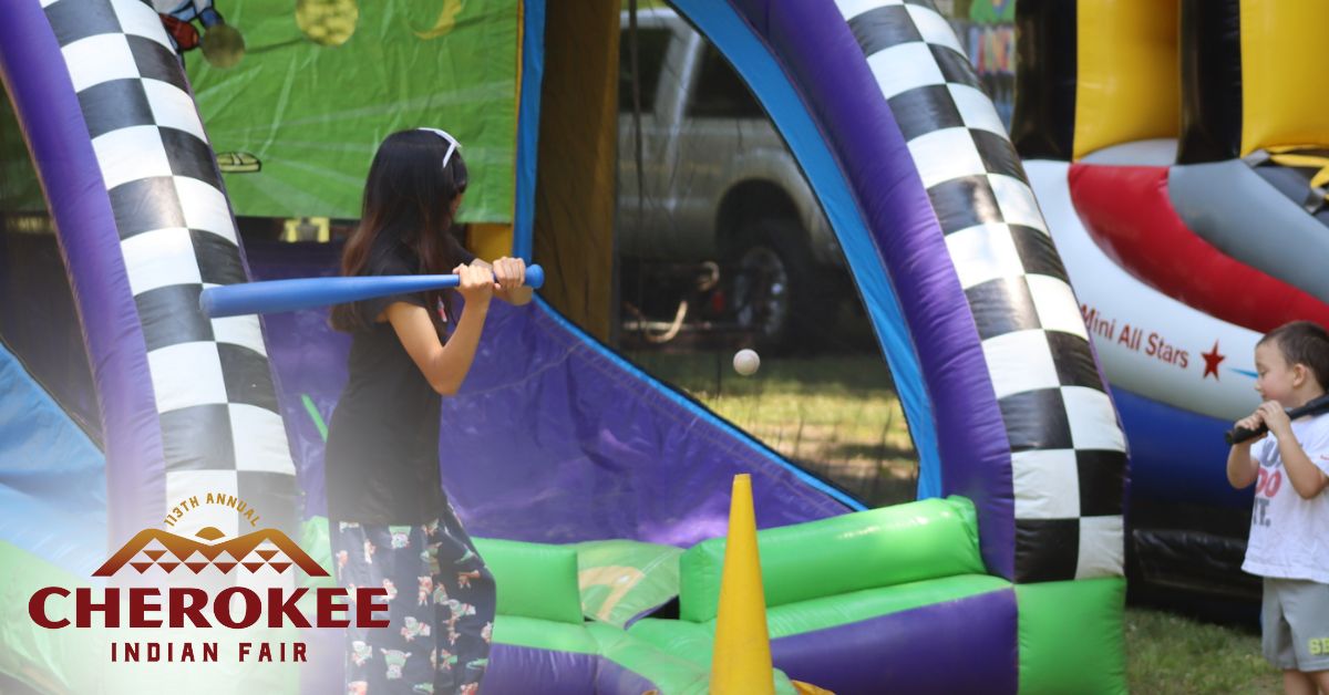 community day Kids playing games at the Cherokee Indian Fair