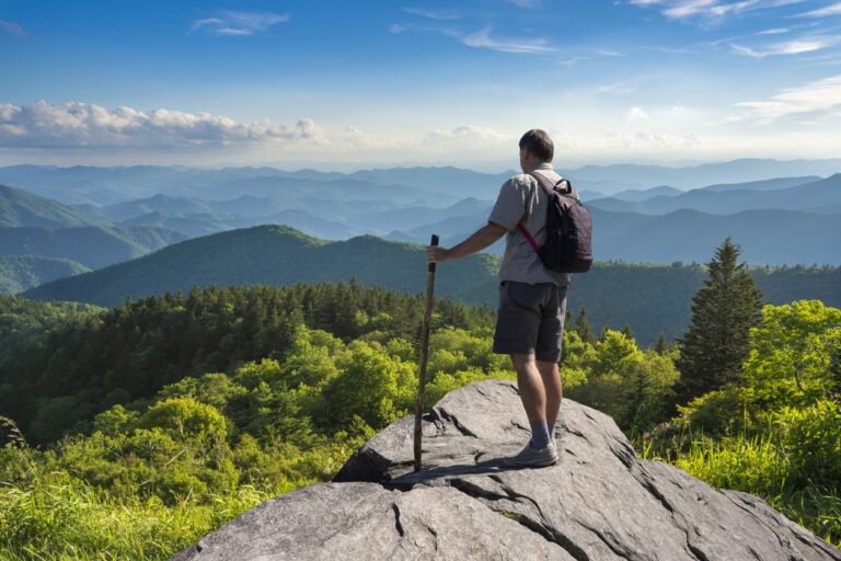 man at blue ridge parkway