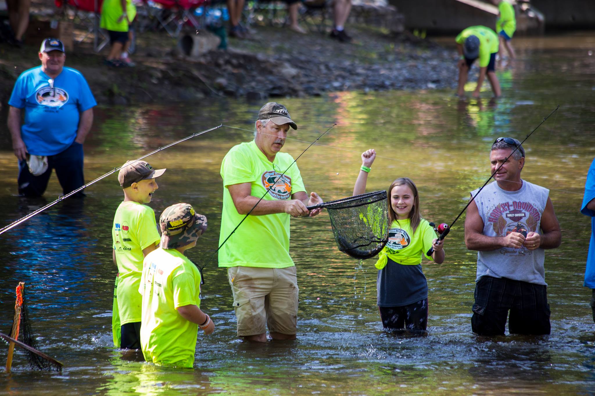 kids fishing at the trout derby